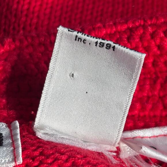 Michael Simon Bright Cherry Red Sleeveless Embroidered Cardigan Beaded Horse - Picture 8 of 16